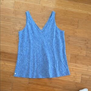 Blue V-Neck Sleeveless Top